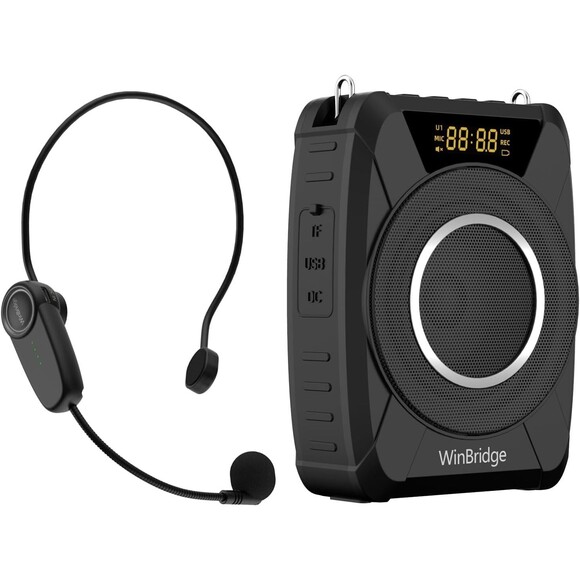Winbridge 20W Wireless Bluetooth Voice Amplifier w/ Wireless Microphone Headset - Picture 1 of 16